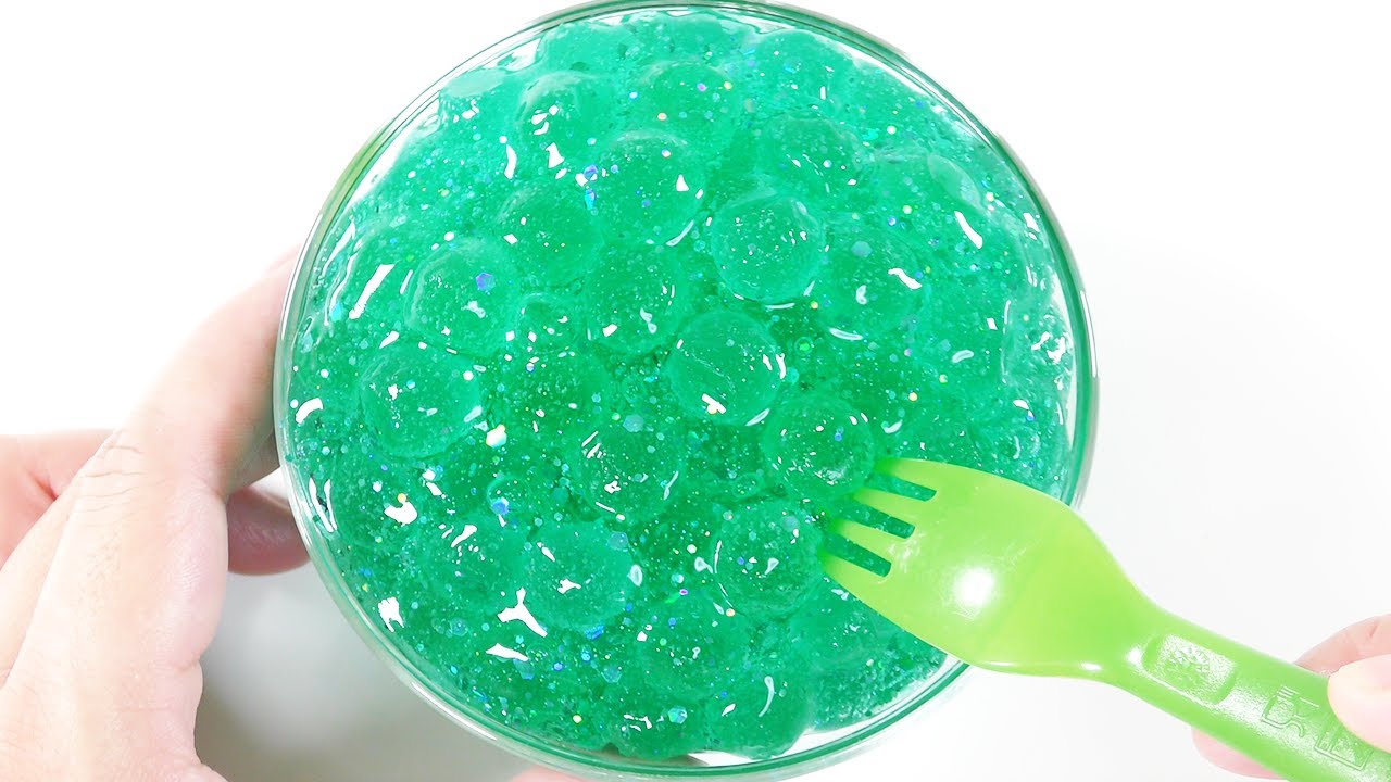【DIY】超ゴリゴリのエメラルド飴ちゃんスライムの作り方【slime ASMR】
