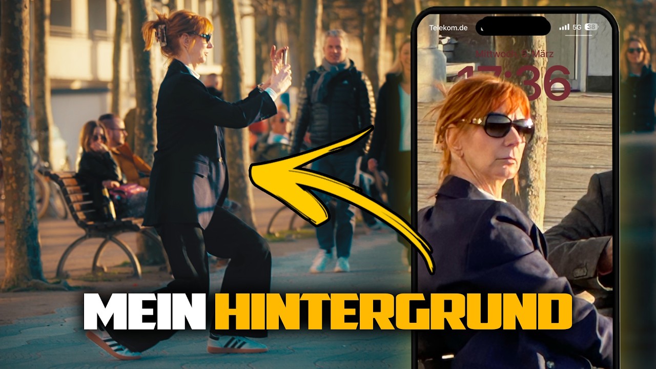 Mich fotografieren lassen mit ihr als Hintergrund