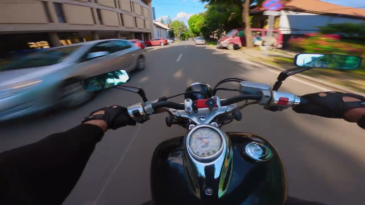 Raw Motorcycle Engine Sound – City Ride POV (No Music, No Talking)