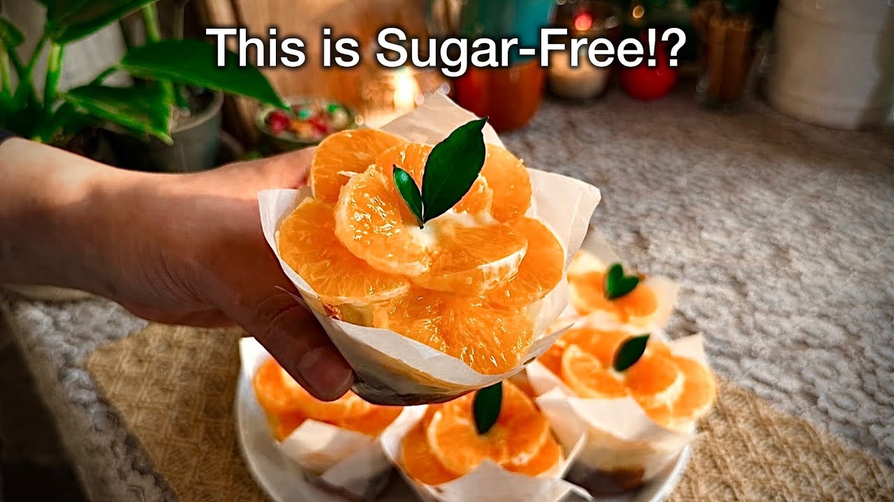 No Sugar Orange Cupcakes with Stevia (Filled with Orange Sauce) 🍊