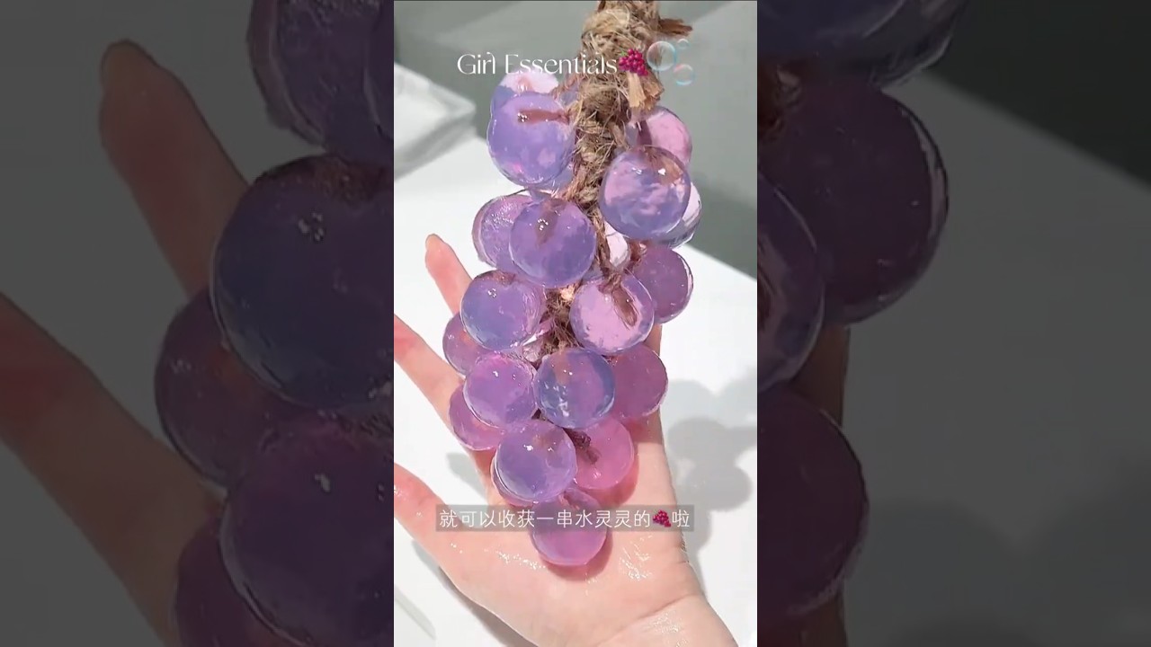 DIY soap that&rsquo;s too pretty to use&mdash;mine looks like grapes! 🍇#aesthetic #asmr #diy #diysoap  #girly