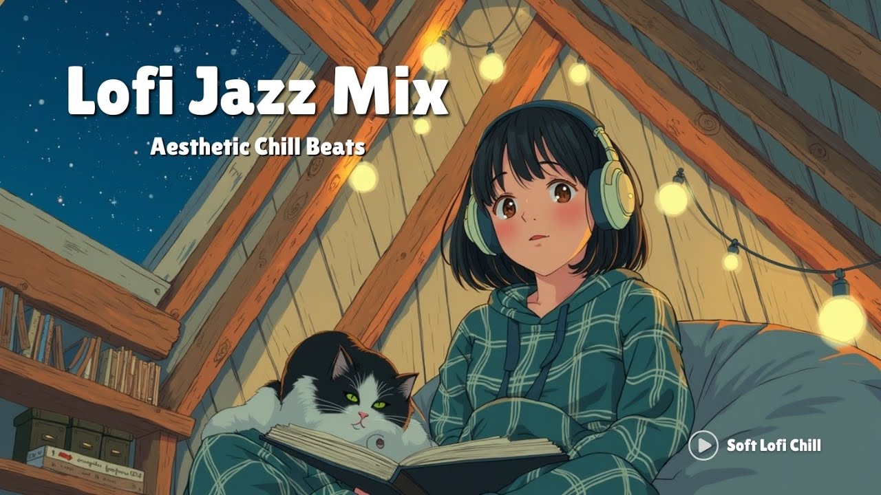 Lofi Jazz Mix | Уютные учебные вайбы с Lofi Girl & Cat | Эстетические Chill Beats для фокуса