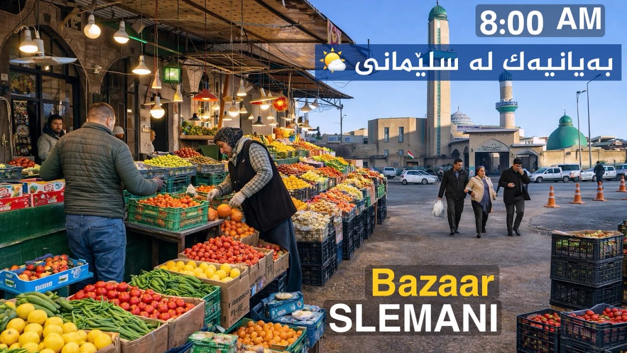 Morning Walking in Slemani Bazaar | Market Opening Time 2026