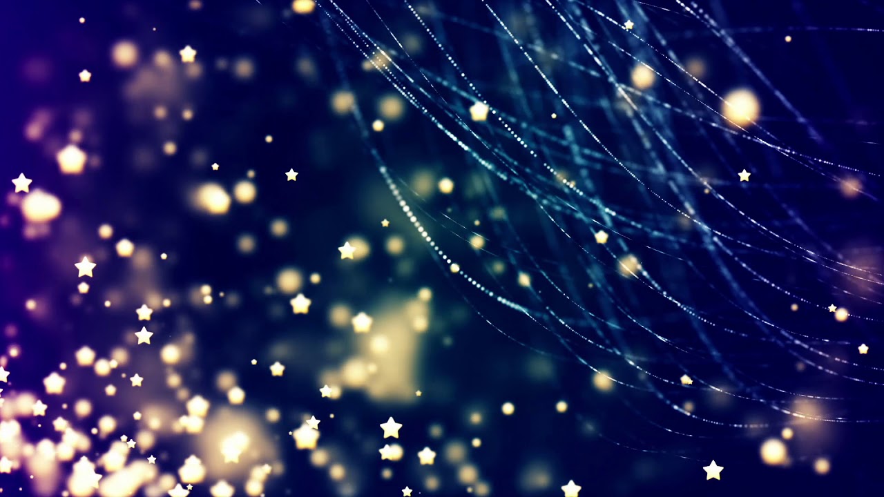 Two-hour relaxing screensaver with Abstract Background with nice flying golden stars