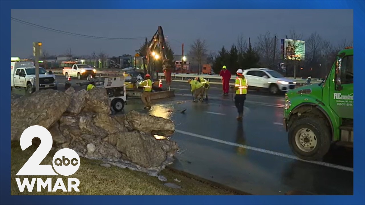 Water main break leads to partial road closure on Pulaski Highway