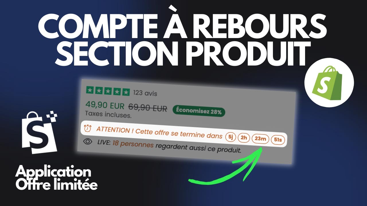 Ajoutez un Compte à Rebours Produit sur Shopify (Tuto SHOPIWEB PREMIUM)