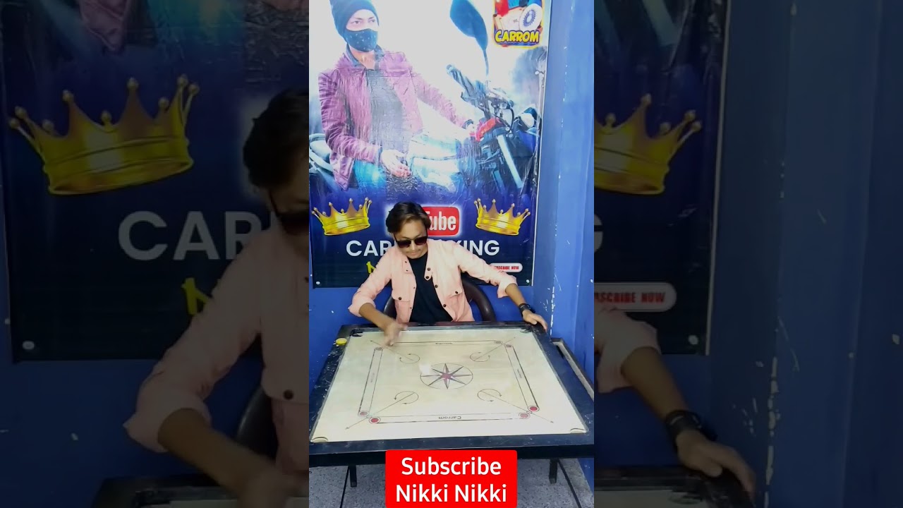 Indian carrom king 👑 Best short tricks 😎 🔥 with #nikkinikki #viral #shorts