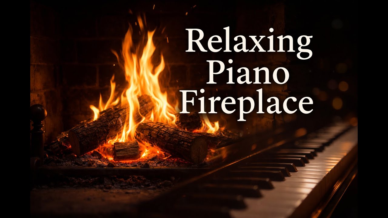 Fireplace & Soft Piano Music (1 Hour) | Deep Relaxing Sleep Music