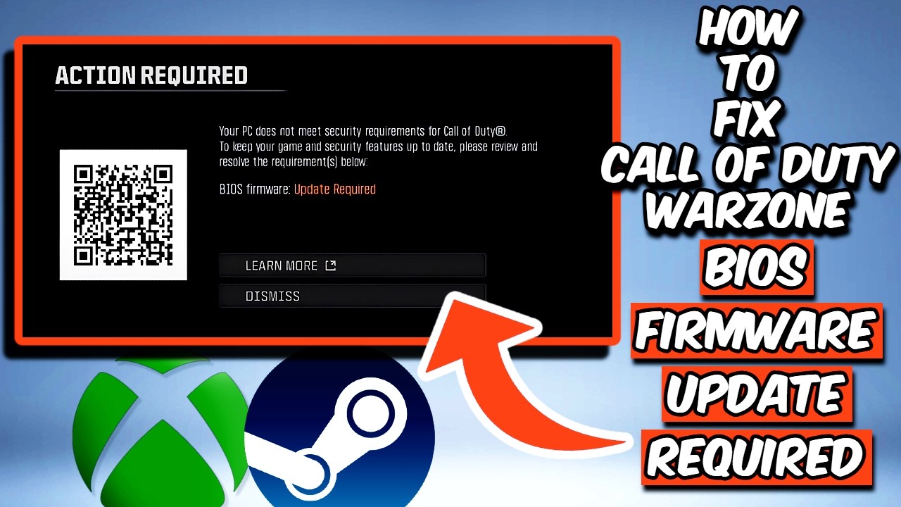 Как исправить ошибку Bios Firmware Update Required в Call of Duty: Warzone