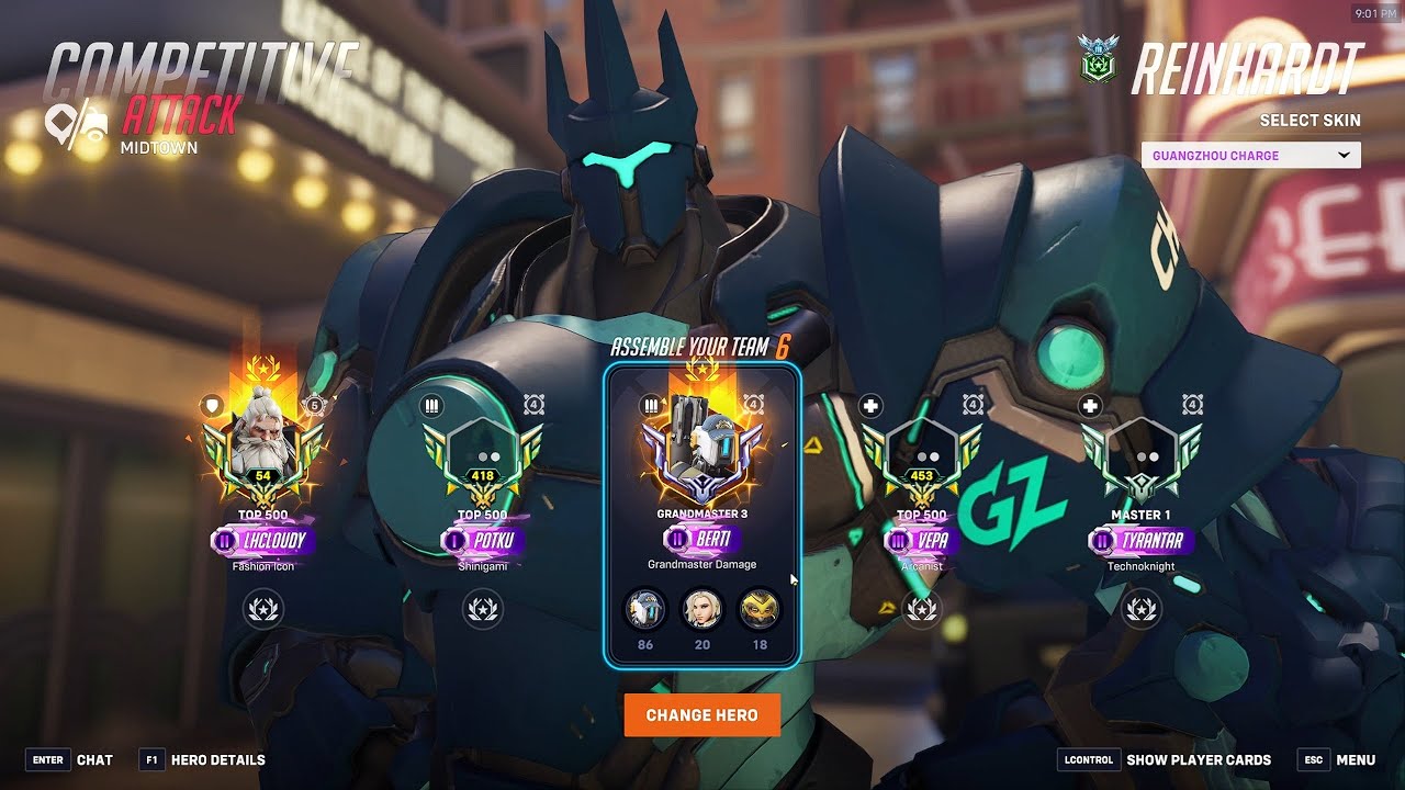 LHCLOUDY BUFFED Reinhardt DOMINATION OVERWATCH 2 СЕЗОН 19 ТОП 500