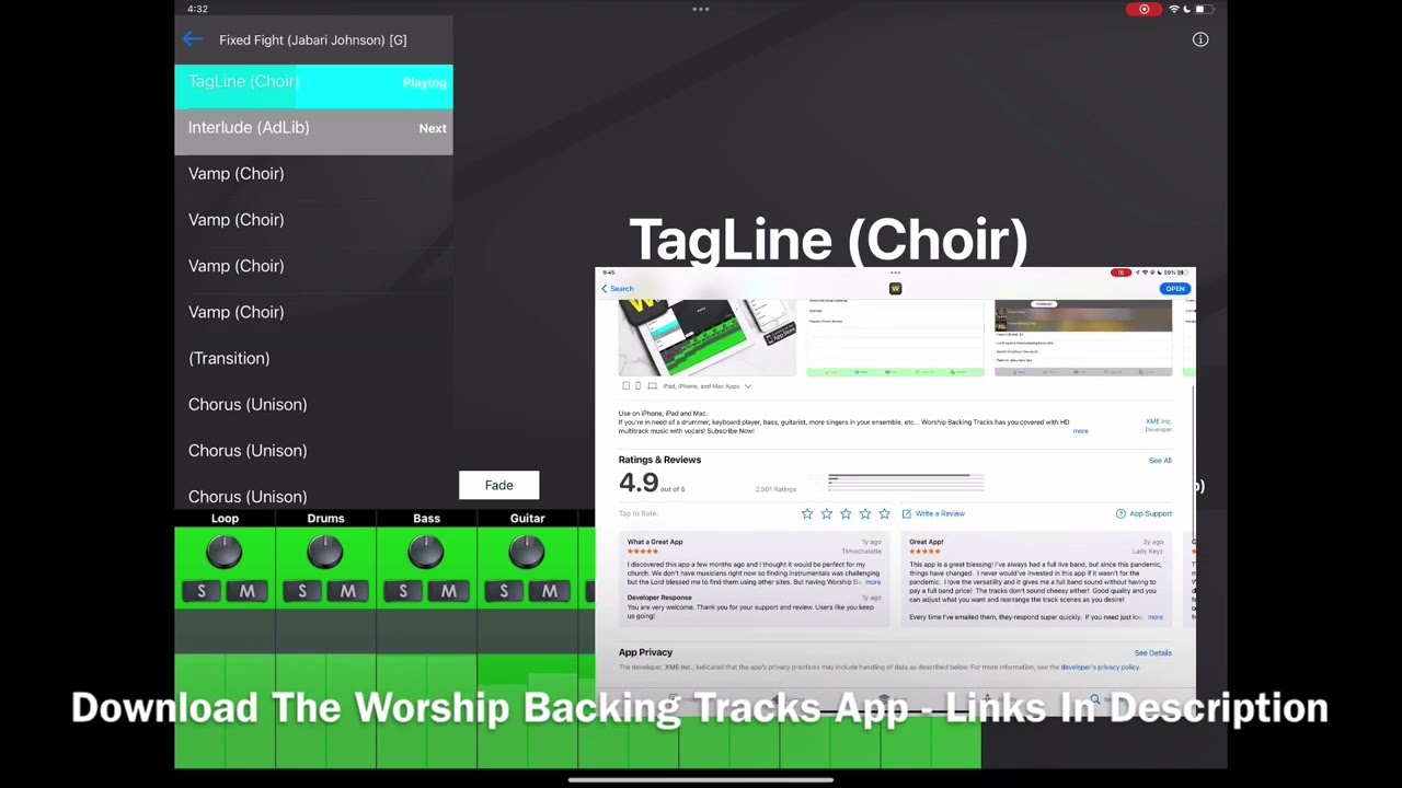 Fixed Fight (Jabari Johnson) Worship Backing Tracks App Preview