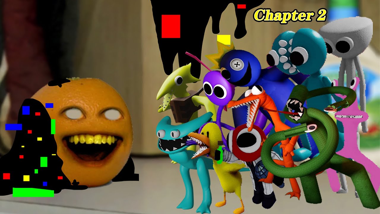 FNF Sliced But All Rainbow Friends Chapter 2 Sing it | Annoying Orange x Cyan & new Yellow Join