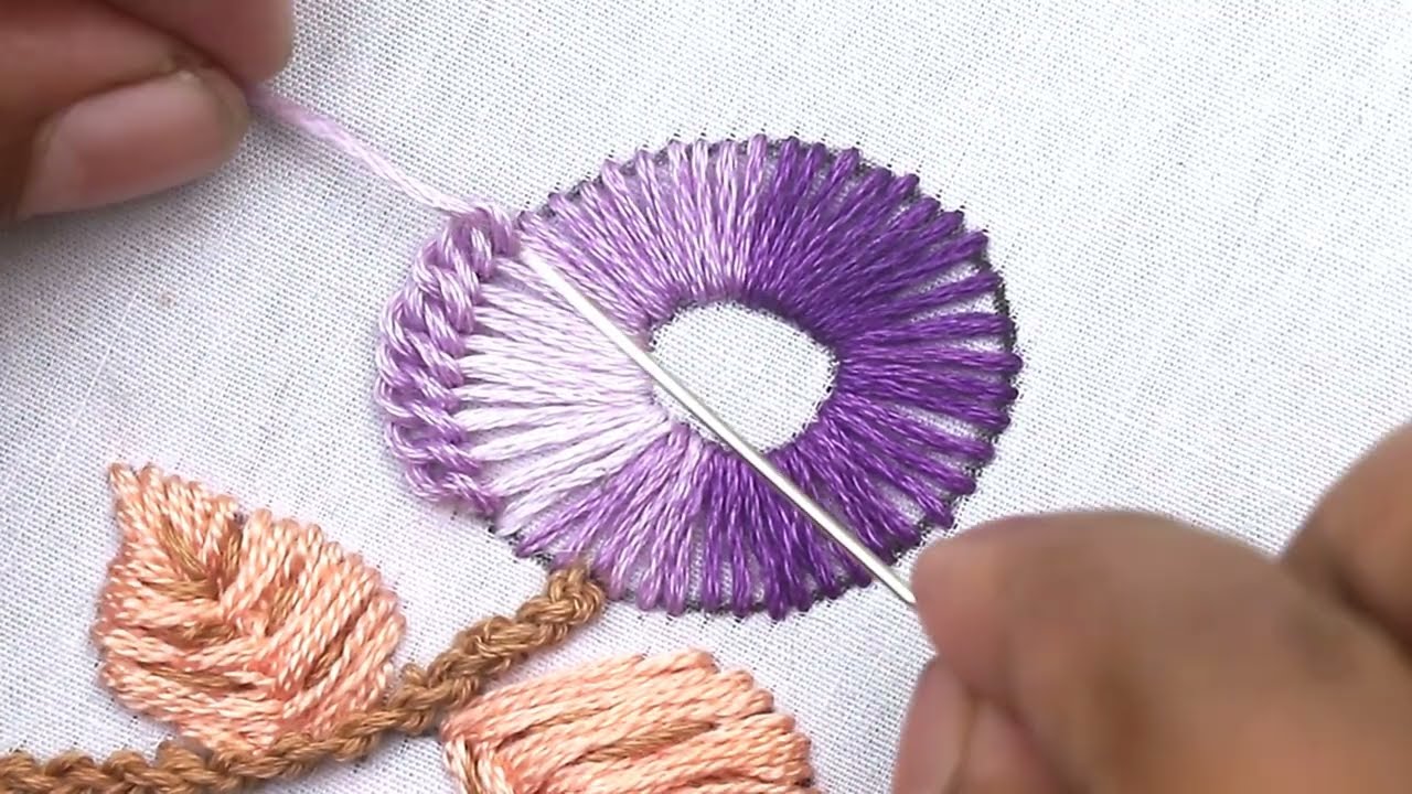🌺 amazing kadhai design stitch rose flower hand embroidery modern flower pattern design