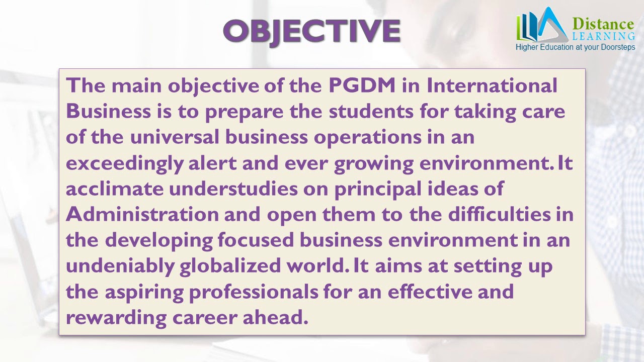 Distance Education PGDM in International Business