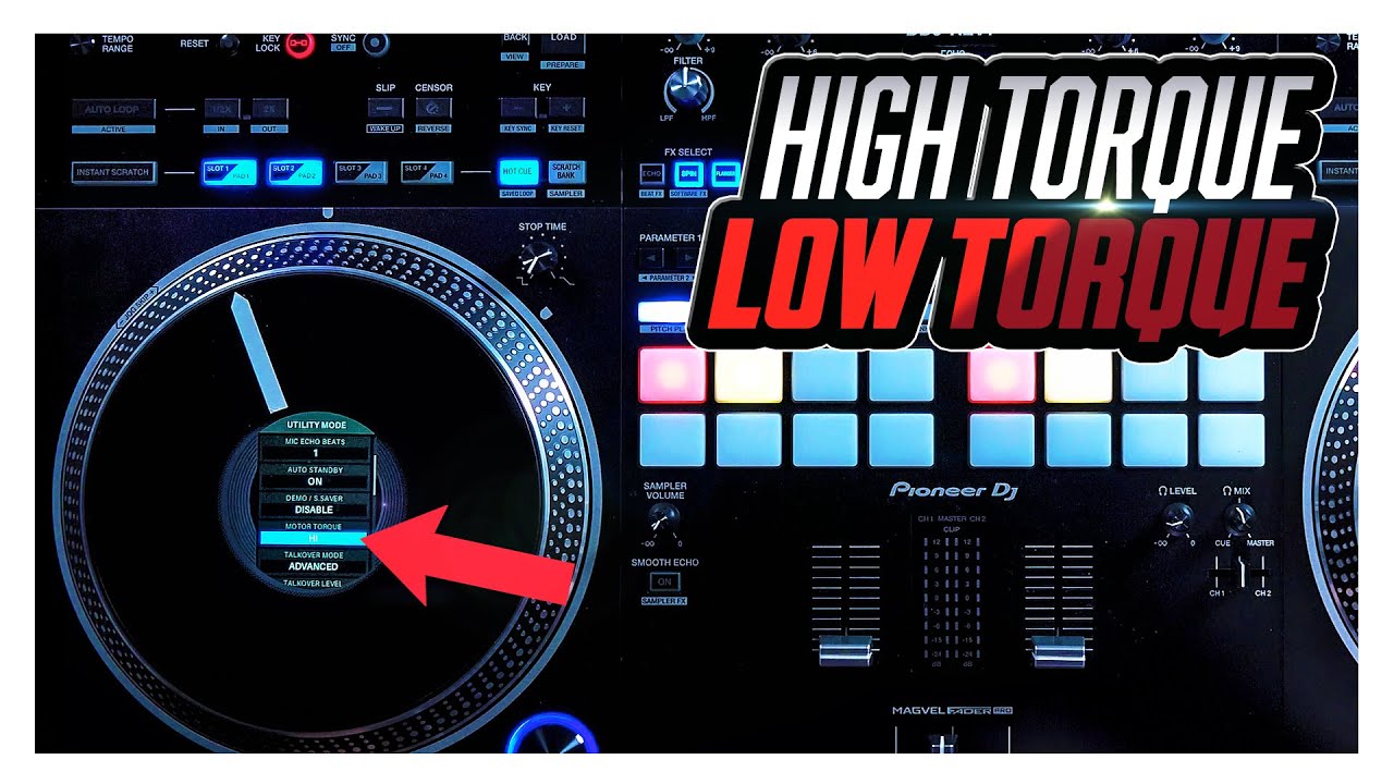 Choosing high torque or low torque on the DDJ-REV7