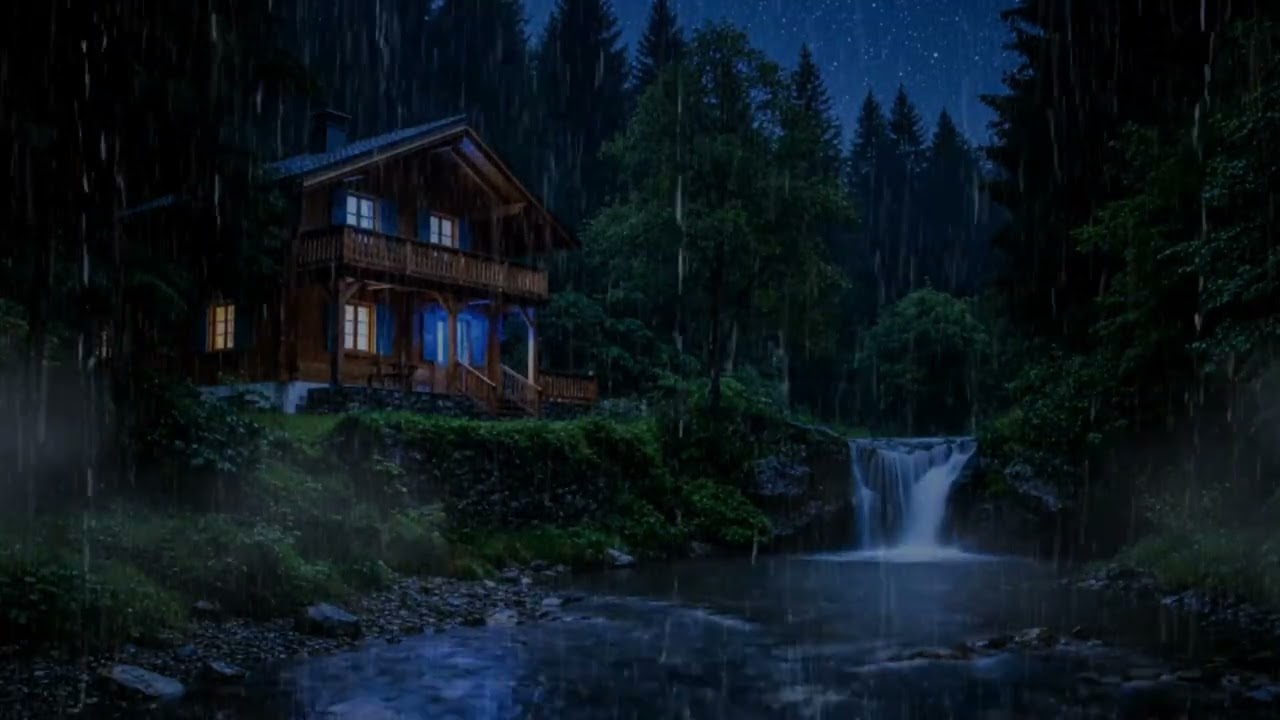 Deep Sleep Guaranteed in This European Wooden House During Heavy Night Rain