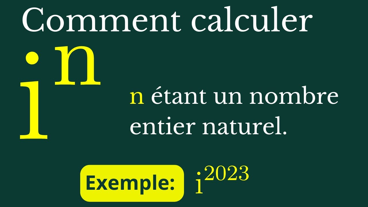 Nombres complexe: Comment calculer une puissance entière du nombre imaginaire i.   TS - TC - TE