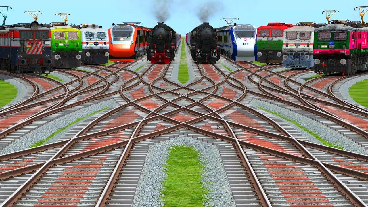 💖India’s Most Powerful Trains Line Up Together |All Realistic Trains Crossing 