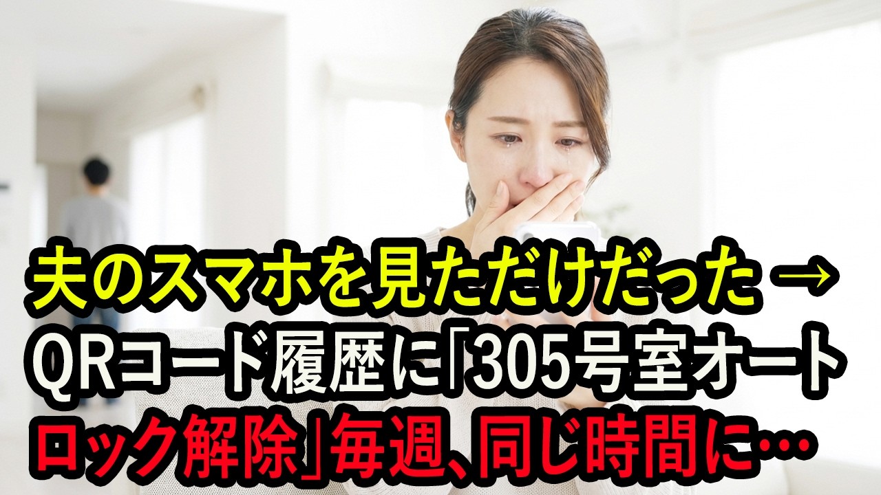 夫のスマホを見ただけだった → QRコード履歴に「305号室オートロック解除」毎週、同じ時間に…