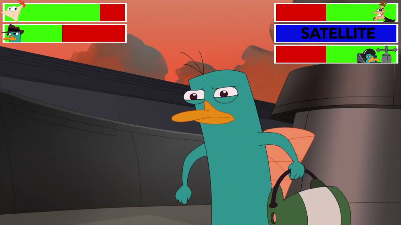 Phineas and Perry vs. Doofenshmirtz-2 & Platyborg with healthbars (Edited By @GabrielD2002)