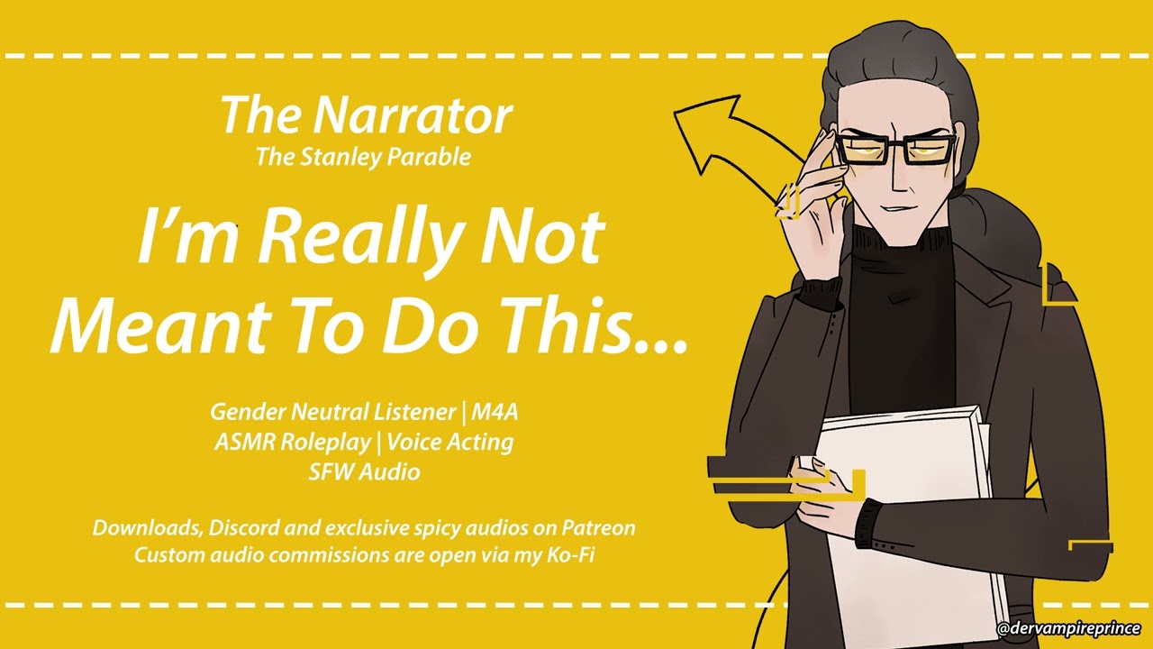 ASMR | The Stanley Parable - The Narrator Reluctantly Confesses His Feelings [M4A] [Kissing??]
