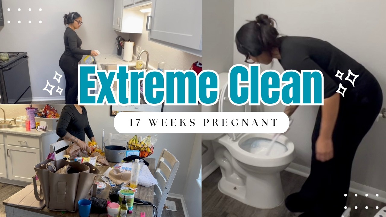 EXTREME CLEAN WITH ME | 17 Weeks Pregnant & Real Life Mom Motivation