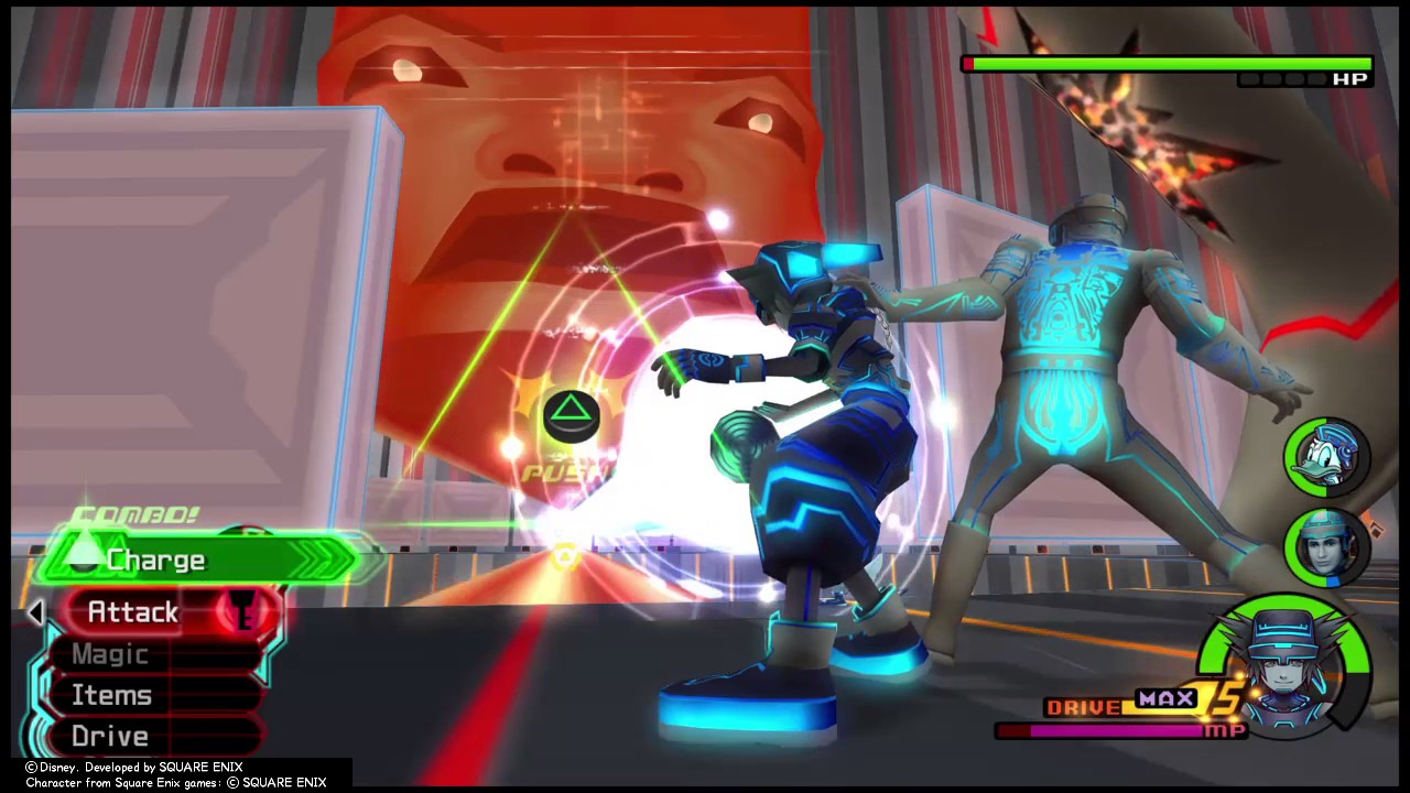 KINGDOM HEARTS 2 Final Mix boss Master Control Program and Sark [critical mode]
