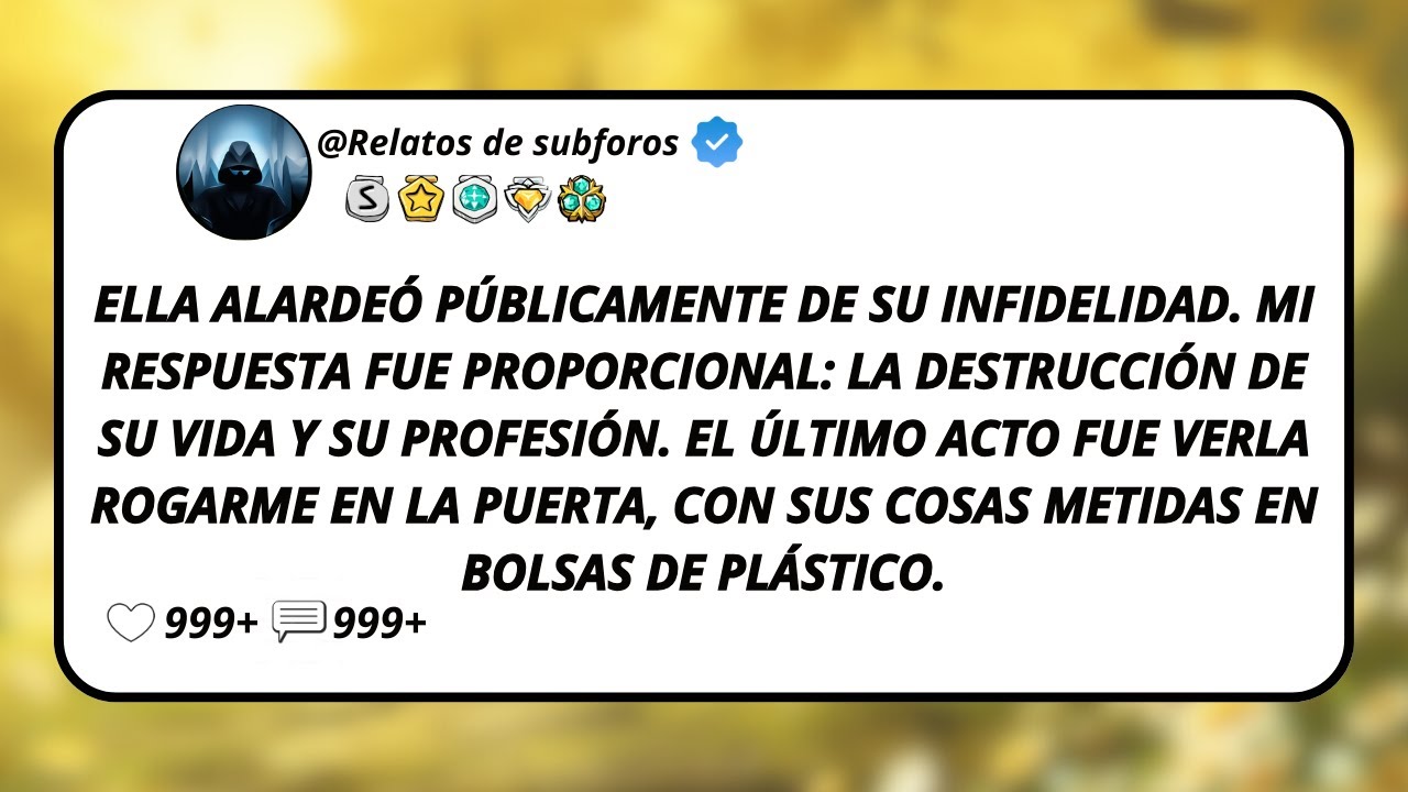 Ella Alardeó Públicamente De Su Infidelidad. Mi Respuesta Fue Proporcional: La Destrucción De Su...
