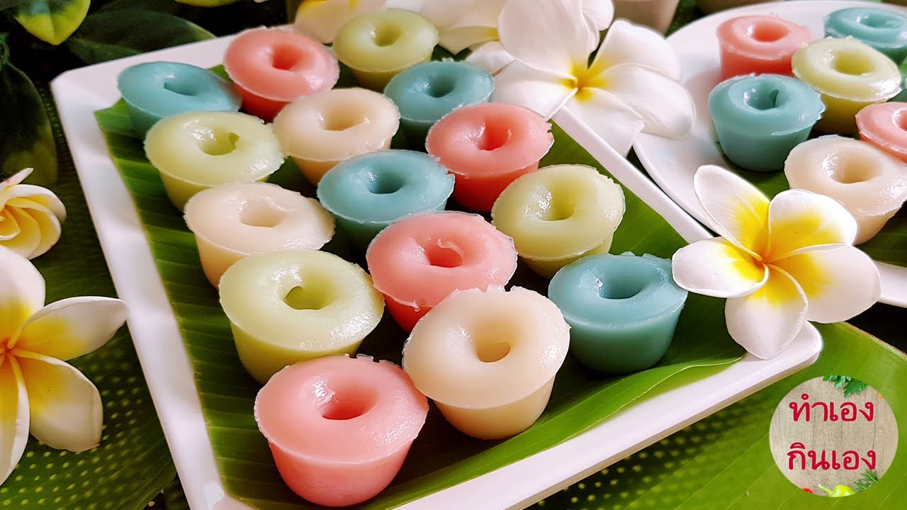 ขนมน้ำดอกไม้ ขนมไทยโบราณ ขนมที่ทำง่ายที่สุดด l แม่มิ้ว l Floral Rice Cakes