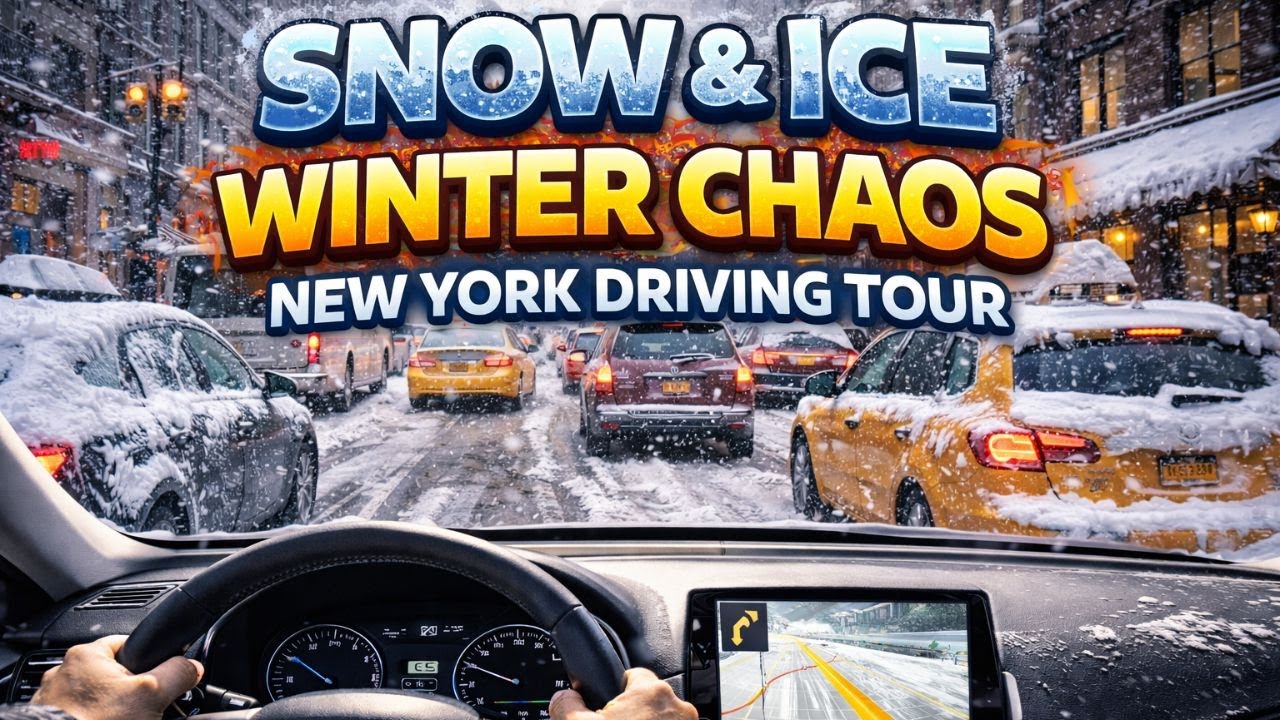 This Is Real Winter Chaos in New York | Driving Through Snowstorms, Ice and Heavy Traffic in NYC