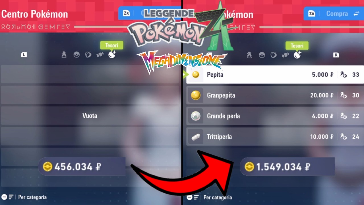 Guadagnare 1 Milione con una Ciambella nel DLC Megadimensione di Leggende Pokemon ZA