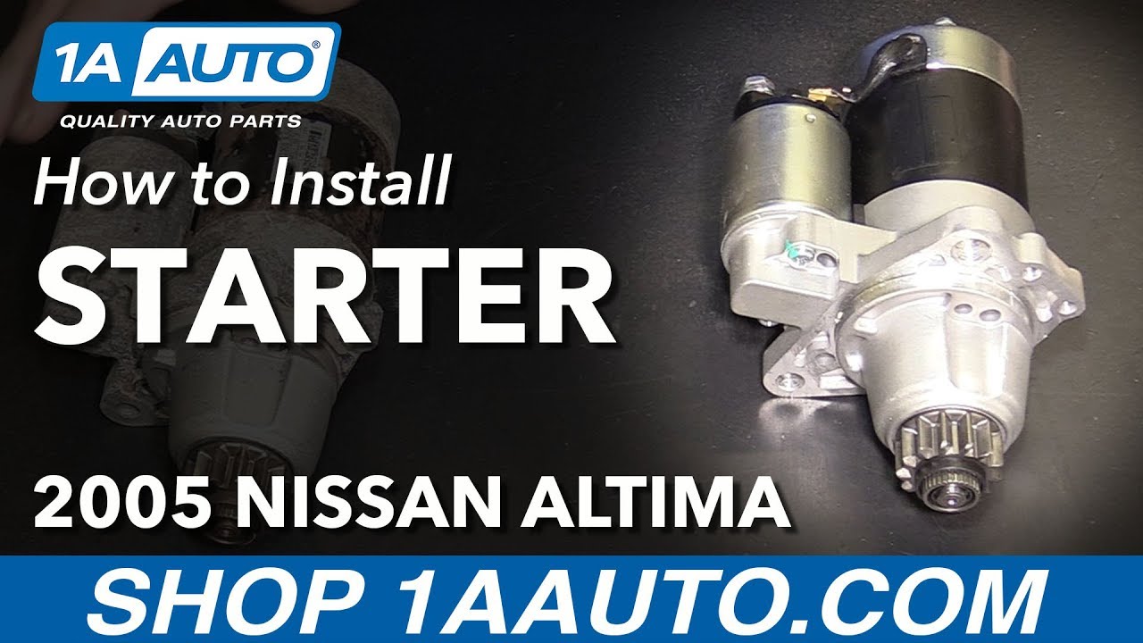 Как заменить стартер 02-06 Nissan Altima L4 2.5L