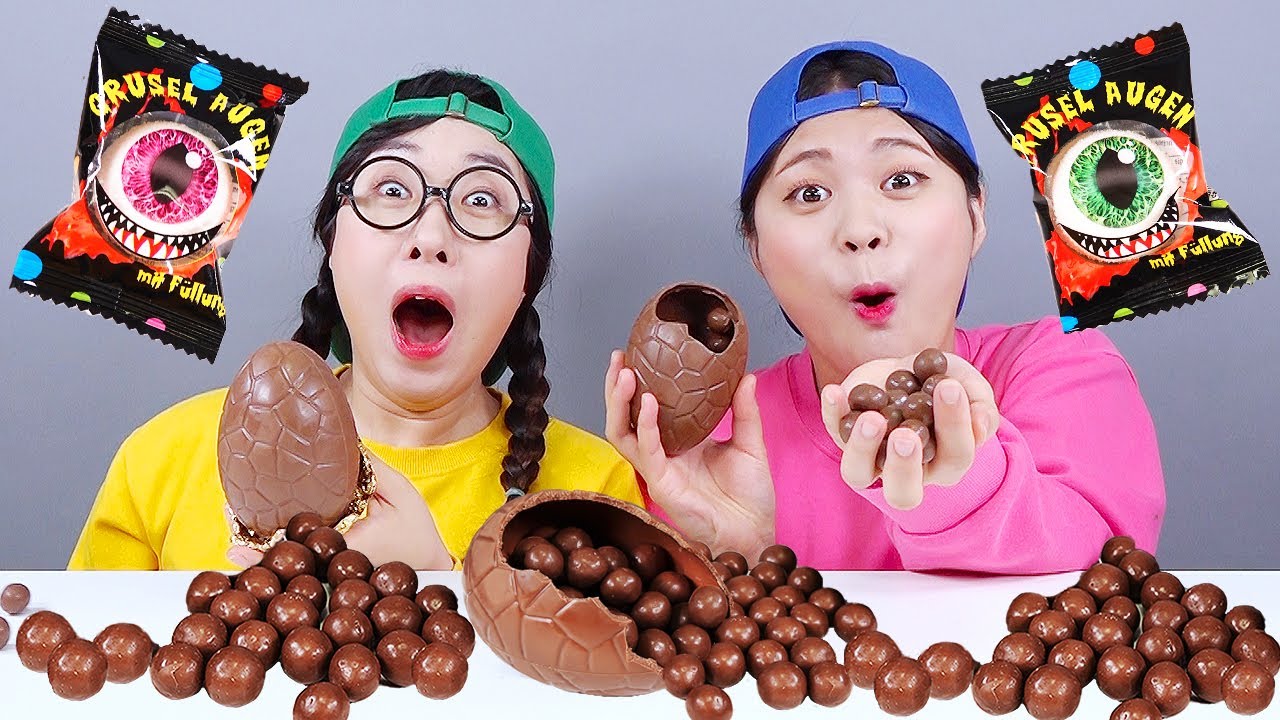 Kẹo dẻo nhãn cầu sô cô la trứng Mukbang DONA
