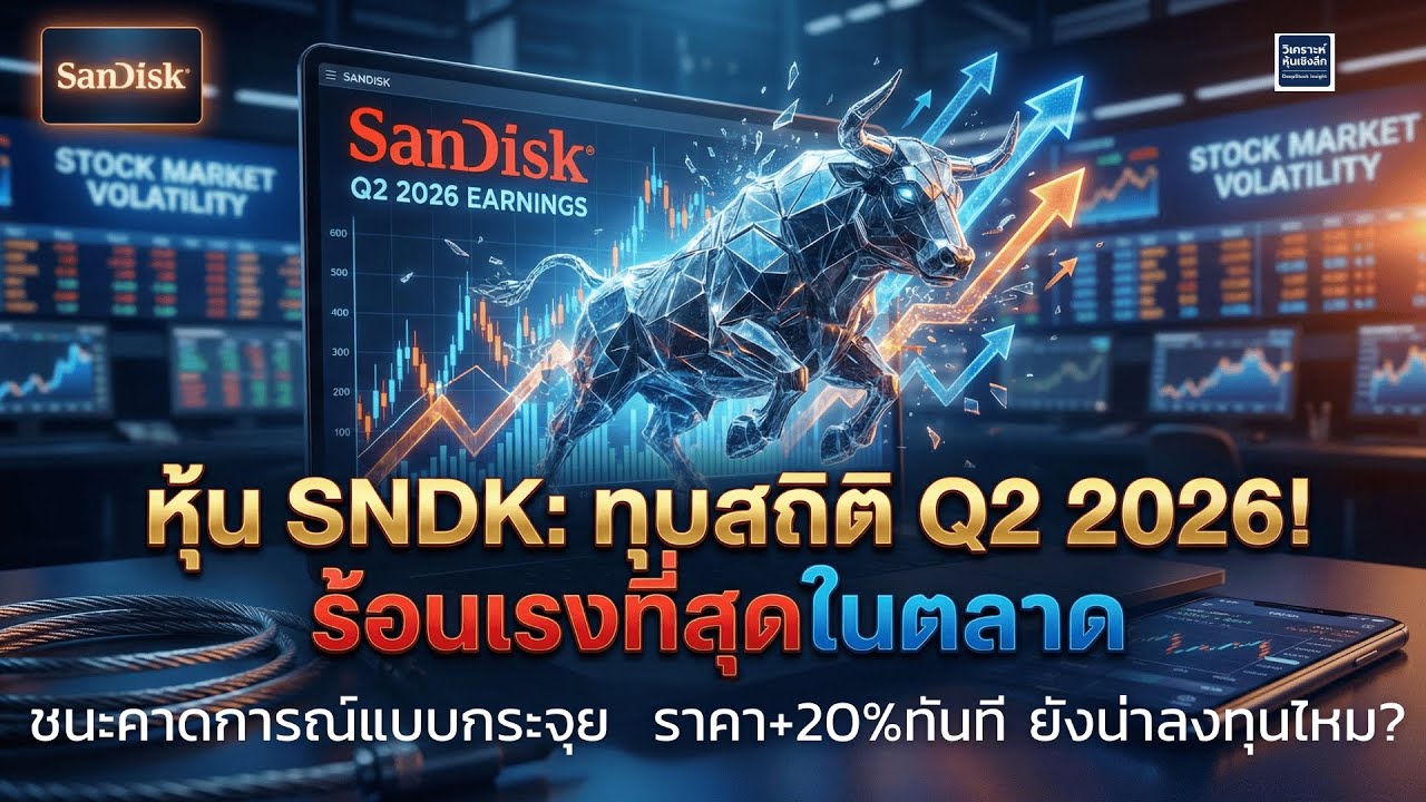 SNDK งบระเบิด! กำไรโต 400% ชนะคาดการณ์แบบกระจุย  ราคา+20%ทันที ยังน่าลงทุนไหม?
