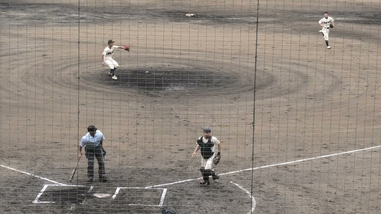 雨の中熱戦　高松工芸高校対高松南高校　１-4「高校野球香川大会」ノーカット版
