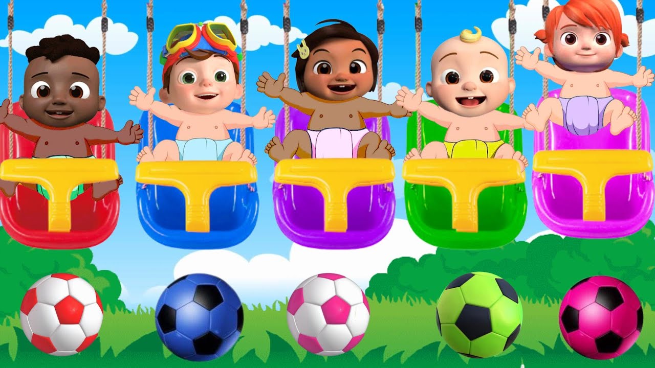 Five little monkeys jumping on the bed | Cinco bebezinhos pulando na cama-kids song
