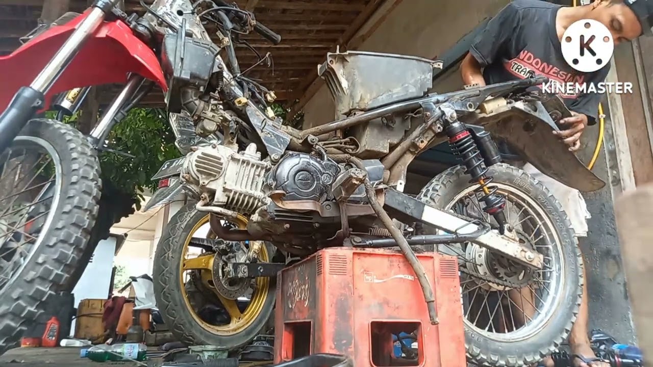 vega r trail || full proses geser sudut skok depan dan belakang
