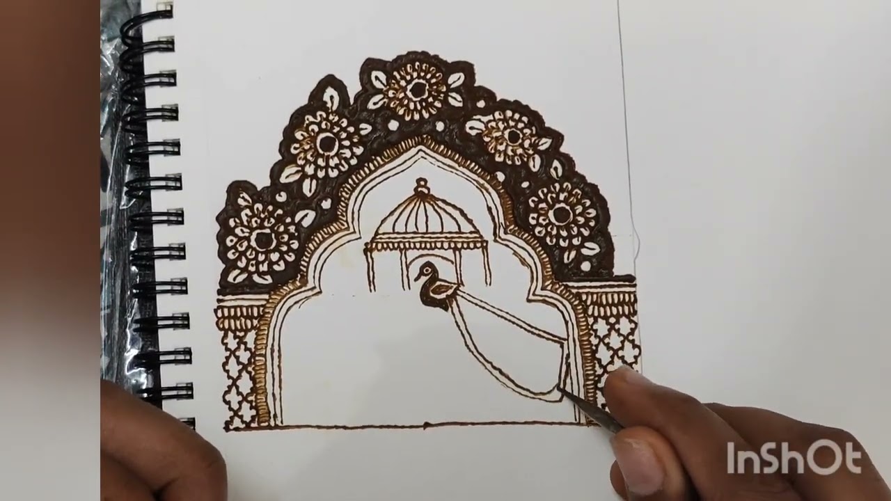 Easy Royal Mehndi Design 🦚 Peacock Palace Style | Step-by-Step Tutorial #artist #mehndi #tutorial 