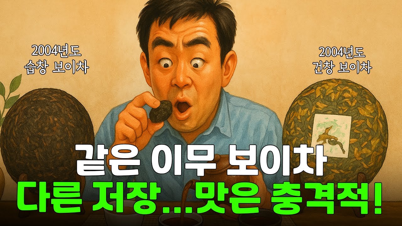 2004년도 산 같은 이무 보이차, 저장을 다르게 했더니…맛은 충격적! 보이차 습창과 건창 마셔보기