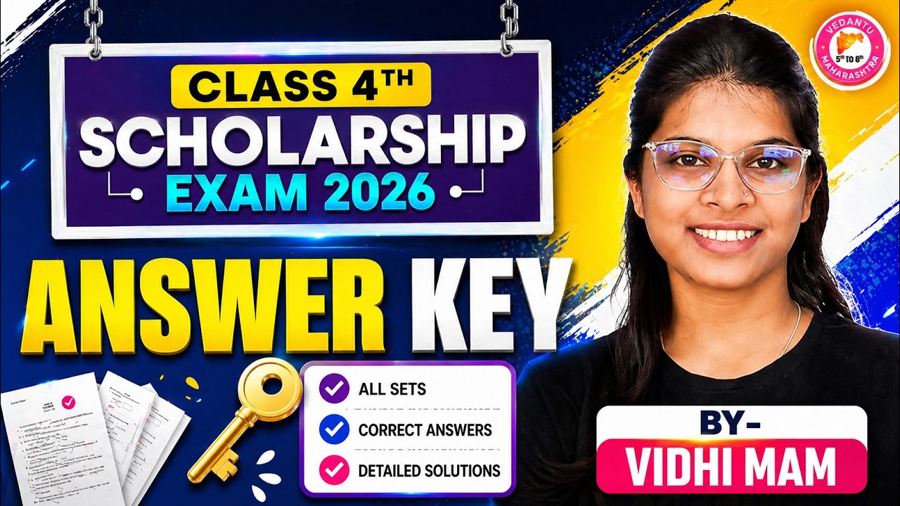 Scholarship Exam Class 4th Answer Key | Maths & English Answer Key Scholarship Exam 2026 | Vidhi Mam