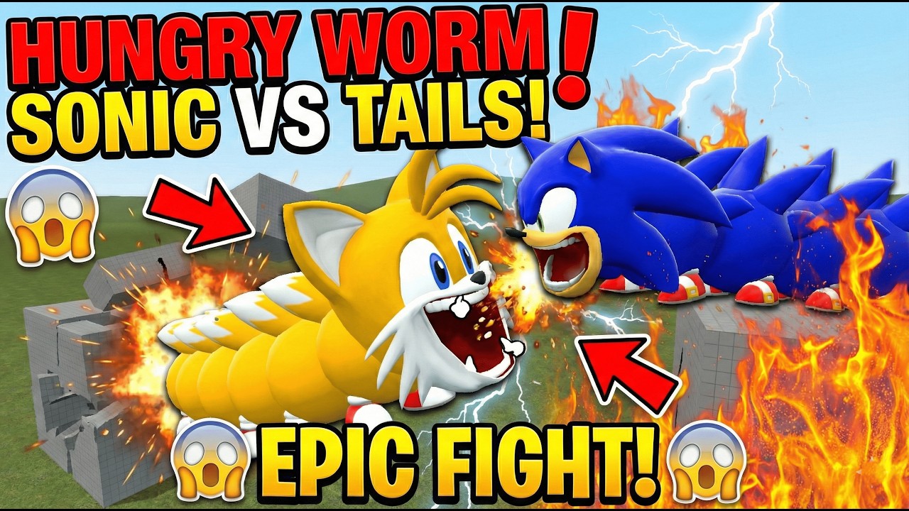 OMG! HUNGRY WORM SONIC VS TAILS EPIC BATTLE IN GARRY'S MOD! 🔥 (DO NOT WATCH AT 3 AM)