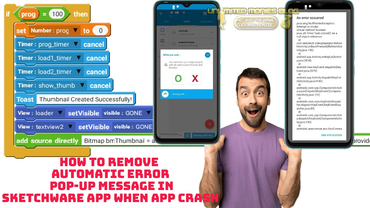 How To Remove Sketchware Error Pop-up Message When APK App Crashed (Full Tutorial)