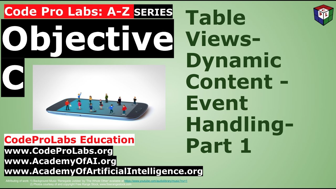 Objective C- Table Views- Dynamic Content - Event Handling- Part 1