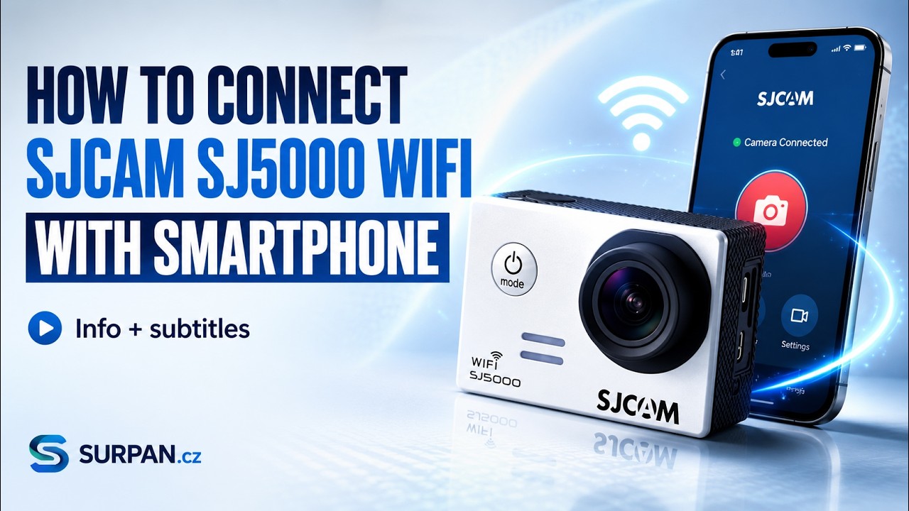 How to connect SJCAM SJ5000 WIFI with Smartphone and Information (subtitles) | SURPAN.cz