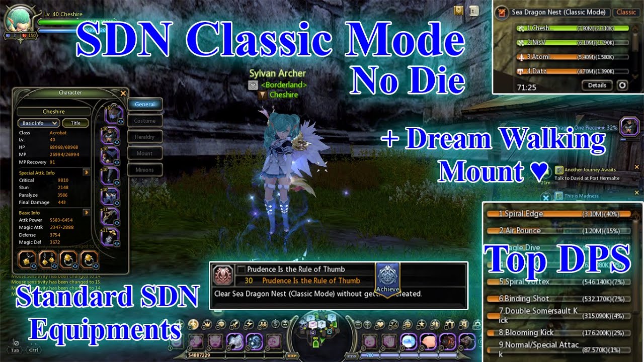 Sea Dragon Nest Classic No Die Acrobat POV All Stage + Dream Walking Mount - DN Classic