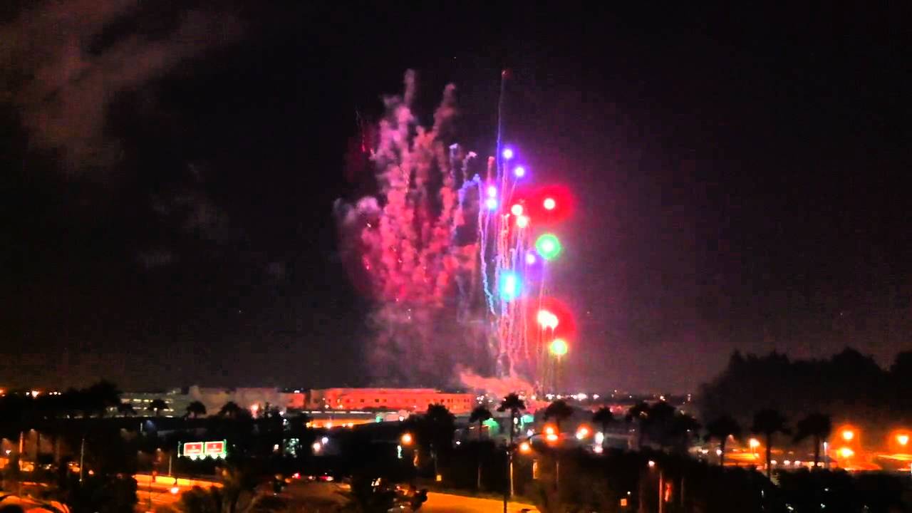Disneyland Fireworks seen from the parking structure