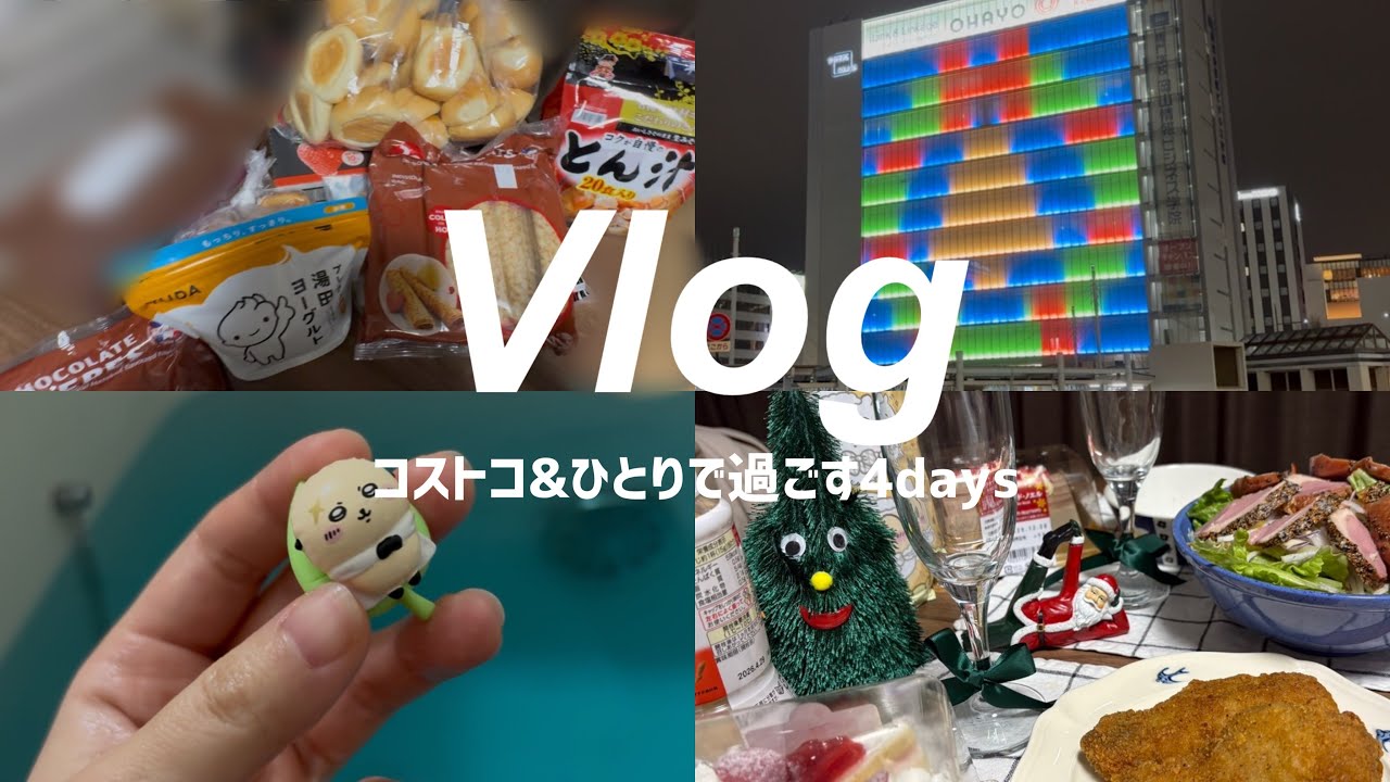 【Vlog】クリスマス前なのにひとりで過ごす4days | コストコ購入品 | クリスマスディナー | 広島おでかけ |