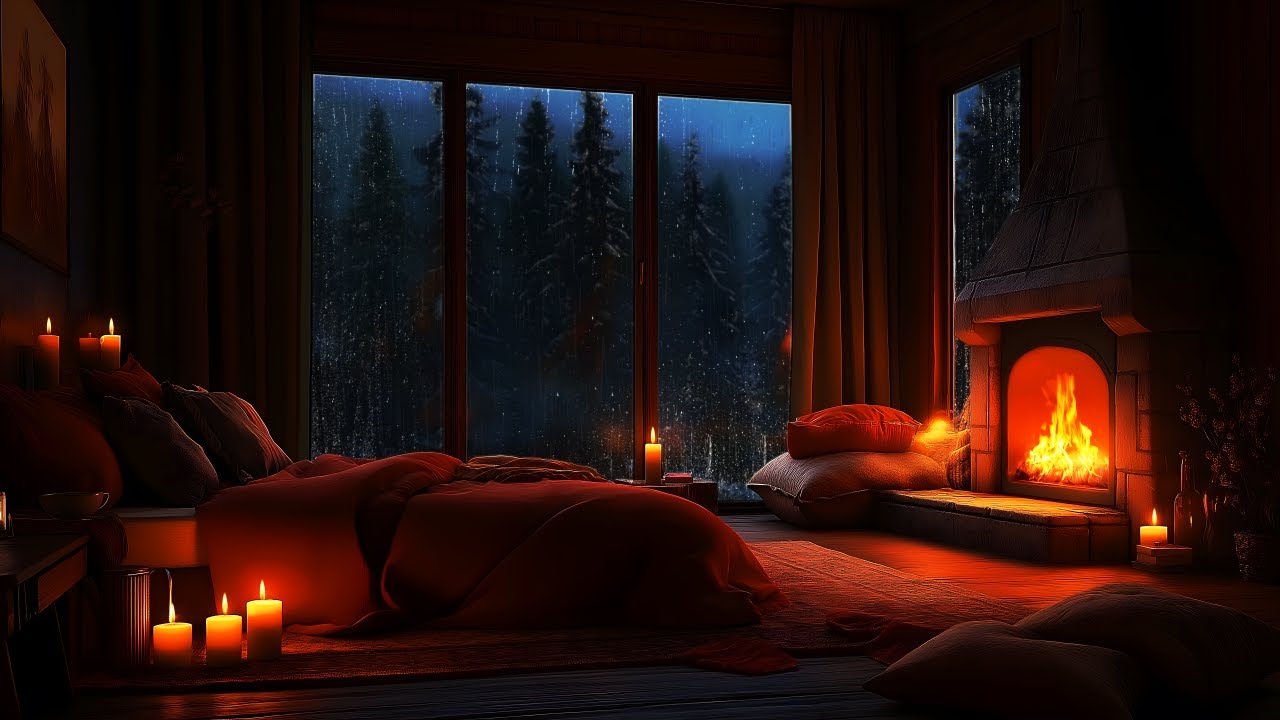 Cozy Rain with Fireplace: Relaxing Rain Sounds for Instant Relaxation and Sleep 🌧️