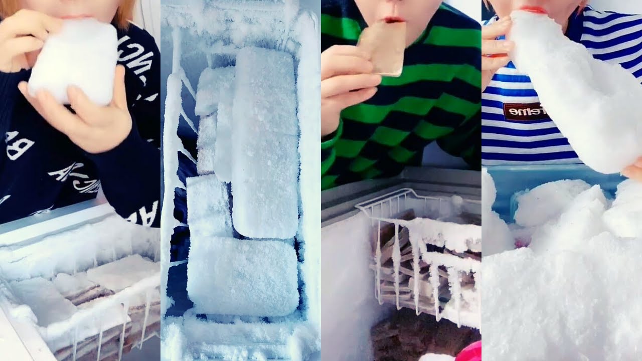 Freezer Frost İCE Eating Sounds ASMR (Crunchy Sounds) Satisfying Mukbang  | 氷を食べるกินน้ำแข็งเสียงP8