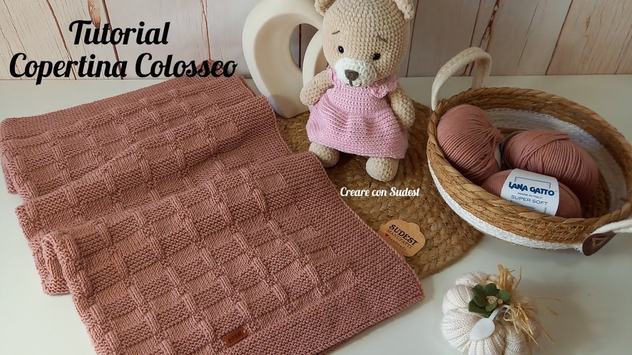 Copertina Colosseo/scialle ai ferri per neonati/kniting tutorial